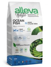 Сухой корм для собак малых пород Alleva Holistic Adult Ocean Fish Mini с океанической рыбой, коноплей и алое вера