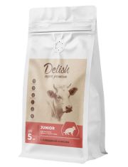 Сухой корм для щенков Delish Super Premium средних и крупных пород, говядина с рисом