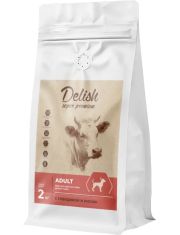 Сухой корм для собак Delish Super Premium мелких пород, говядина с рисом