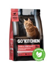 Сухой беззерновой корм для котят и кошек Go' Kitchen HAIR AND SKIN CARE с лососем