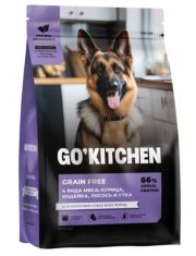 Сухой корм для собак GoKitchen беззерновой 4 вида мяса: курица, индейка, лосось и утка