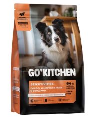 Сухой беззерновой корм для щенков и собак Go' Kitchen SENSITIVITIES Grain Free с чувствительным пищеварением, с лососем и морской рыбой 
