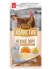 Лакомство Нежное пюре для кошек Деревенские лакомства Холистик Премьер со вкусом индейки с икрой летучей рыбы