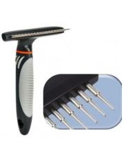 Расческа-грабли для животных  Trixiе с крутящимся переменным зубом с пластиковой ручкой