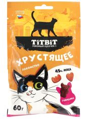 Хрустящее лакомство для кошек TiTBiT с говядиной