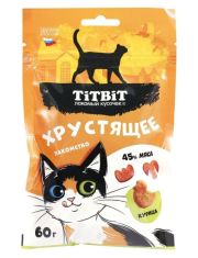 Лакомство для кошек TITBIT Лакомый кусочек Хрустящее с курицей 