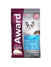 Сухой корм для кошек AWARD SPECIAL CARE Sensitive Skin&Coat для здоровой кожи и шерсти со свежей белой рыбой