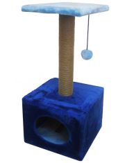 Комплекс для кошек Zooexpress Куб малый с полкой мех однотонный джут