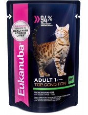 Влажный корм для кошек Eukanuba Adult Top Condition с говядиной в соусе