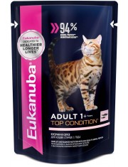 Влажный корм для кошек Eukanuba Adult Top Condition с лососем в соусе