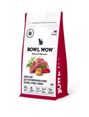 Сухой корм для кошек BOWL WOW стерилизованных, с ягненком, курицей, клюквой 