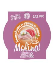 Влажный корм для кошек Molina Цыпленок и тунец в желе