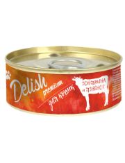 Консервы для кошек Delish Premium с мясом говядины и ягненка