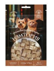 Лакомство для собак и кошек Нямтория Сублимированные кубики из утки