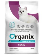 Сухой диетический корм для кошек Organix Renal при заболеваниях почек, с курицей 