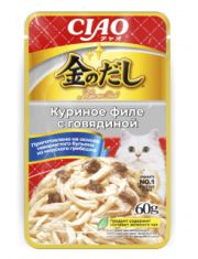 Влажный корм для кошек Inaba Ciao Kinnodashi Куриное филе с говядиной