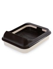 Туалет для кошек АЛЬТА с бортом и сеткой "Верный друг" 455*355*150мм