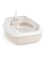 Лоток туалет для кошек Альта (c высоким бортиком, сеткой и совком) 505*390*235мм