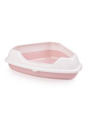 Туалет для кошек АЛЬТА угловой с бортом "Лекси" 555*415*150мм