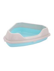 Туалет для кошек АЛЬТА угловой с бортом "Мур-мяу" 415*355*15мм