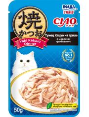 Пауч для кошек INABA "Яки Катсуо" 50г тунец Кацуо на гриле с морским гребешком