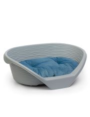 Лежанка для животных АЛЬТА пластик с подушкой 610*415*205мм