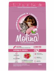 Сухой корм для котят MOLINA с курицей и лососем 