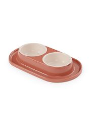 Миска для животных двойная на подставке АЛЬТА "Эффи" 300мл 355*215*50мм