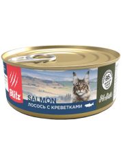 Консервы для кошек Blitz Holistic Salmon & Shrimps Adult Cats All Breeds Нежное суфле Лосось с креветками