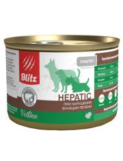 Консервы для собак Blitz Vetline Hepatic при заболеваниях печени, индейка