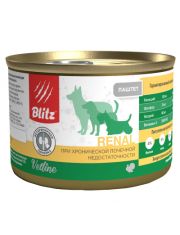Консервы для собак Blitz Vetline Renal при хронической почечной недостаточности, индейка