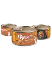Консервы для кошек Фрикотэ фрикадельки с фаршем Ягненка и нутом в мясном бульоне