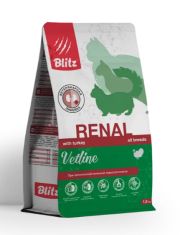 Корм сухой для кошек BLITZ VETLINE RENAL при хронической почечной недостаточности
