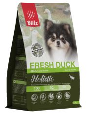 Сухой корм для собак BLITZ HOLISTIC FRESH DUCK, для маленьких пород с чувствительным пищеварением со свежей уткой
