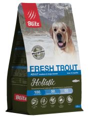 Сухой корм для собак BLITZ HOLISTIC FRESH TROUT со свежей форелью