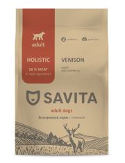 Корм сухой для собак SAVITA ADULT DOGS VENISON с олениной, яблоком и брусникой