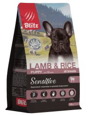Сухой корм для щенков BLITZ SENSITIVE PUPPY ALL BREEDS LAMB & RICE с чувствительным пищеварением с ягненком и рисом