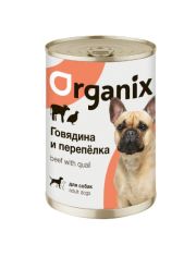 Консервы для собак Organix говядина с перепелкой