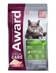 Сухой корм для кошек AWARD SPECIAL CARE Weight Control для стерилизованных и контроля веса со свежим мясом кролика
