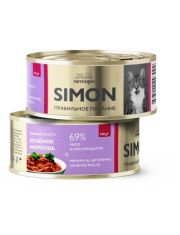 Консервы для кошек SIMON паштет с ягненком и морковью