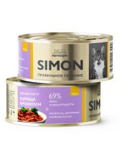 Консервы для кошек SIMON паштет с курицей и брокколи
