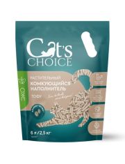 Наполнитель для кошачьего туалета Cat's choice растительный комкующийся тофу без аромата