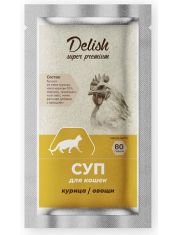 Влажный корм для кошек Delish Super Premium , Суп курица с овощами