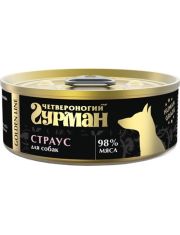 Консервы для собак Четвероногий гурман Golden line со страусом в желе