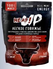 Лакомство для собак средних и крупных пород MEAT!UP Легкое говяжье