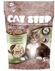 Наполнитель для кошачьего туалета  Cat Step Wood Pellets растительный, древесный комкующийся