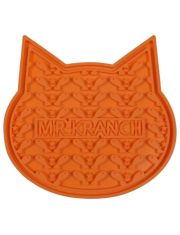 Лизательный коврик Mr.Kranch для медленного поедания силиконовый, оранжевый на присосках