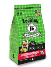 Сухой корм для собак ZOORING Adult средних и крупных пород, Мясной рацион Говядина, рис с яблоками, с глюкозамином и хондроитином