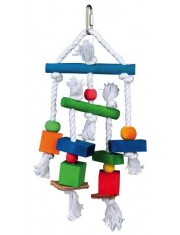 Игрушка для птиц Trixie с деревянными фигурками и кусочками кожи