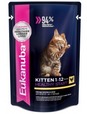 Влажный корм для котят Eukanuba Kitten Healthy Start с курицей в соусе
